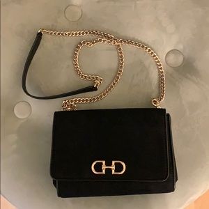 Black gold chain purse (crossbody/side)